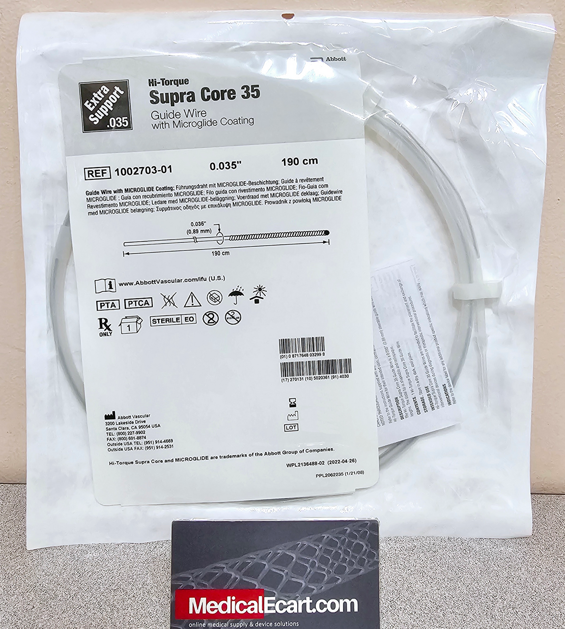1002703-01, Abbott, Hi-Torque, Supracore, Peripheral, Guide