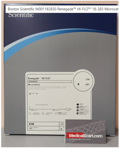 Boston Scientific M001182860 Renegade™ HI-FLO™ 18-286 Microcatheter, 115 cm x 10 cm, Straight Tip. Box of 01