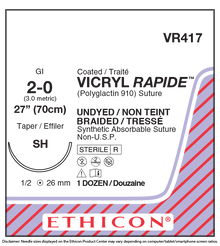 Ethicon VR417 VICRYL RAPIDE™ (polyglactin 910) Suture