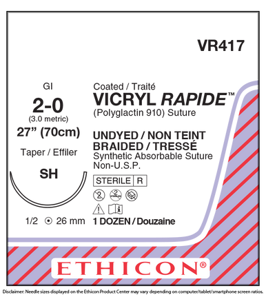 Ethicon VR417 VICRYL RAPIDE™ (polyglactin 910) Suture