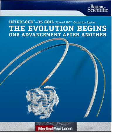 Boston Scientific 36354 INTERLOCK™-35 2D Coil, M001363540, Fibered IDC™ Occlusion System, 6mm X 10cm, 2D Shape. Box of 01