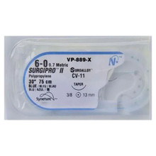 VP889X-2 Surgipro II Suture 6-0 30" Polypropylene Monofilament CV-11 Blue Medtronic MITG-Covidien -