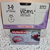 Ethicon D7973 COATED VICRYLÂ® (polyglactin 910) Suture, Taper point, Absorbable, UR-6 26mm 5/8 Circle, Violet Braided 27" = 70cm, Size: 3-0, Box of 36