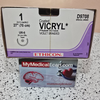 Ethicon D9708 COATED VICRYL® (polyglactin 910) Suture, Taper point, Absorbable, UR-6 26mm 5/8 Circle, Violet Braided 27" = 70cm, Size: 1, Box of 24 Ethicon D9708 COATED VICRYL® (polyglactin 910) Suture, Taper point, Absorbable, UR-6 26mm 5/8 Circle, Violet Braided 27" = 70cm, Size: 1, Box of 24