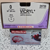 Ethicon D9706 COATED VICRYL® (polyglactin 910) Suture, Taper point, Absorbable, UR-6 26mm 5/8 Circle, Undyed Braided 36" = 90cm, Size: 0, Box of 24 Ethicon D9706 COATED VICRYL® (polyglactin 910) Suture, Taper point, Absorbable, UR-6 26mm 5/8 Circle, Undyed Braided 36" = 90cm, Size: 0, Box of 24