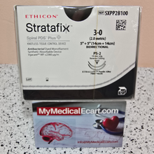 Ethicon SXPP2B100 STRATAFIX™ Spiral PDS Plus Suture, BiDirectional Violet, Reverse Cutting, Absorbable, PS-2 19mm 3/8 Circle, 5" = 14cm, Size 3, Box of 12