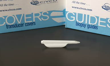 674-040 -Civco- Disposable Endocavity Needle Guides For use with SonoSite ICT, ICTe, ICTx, ICTxp and IC10-3 ultrasound transducers, Sterile endocavity needle guide with 3.5 x 20cm (1.8" x 7.9") latex covers (2) Box of 24
