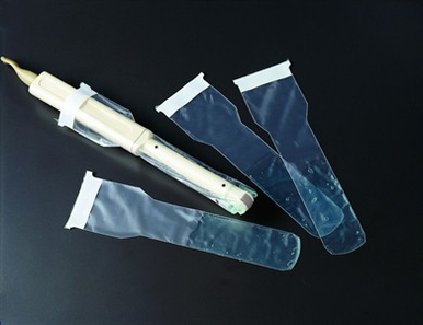 610-792 - Civco - Eclipse® Pre-Gelled Endocavity Probe Covers Non-sterile 6 tapered to 4.4 x 24.1cm (2.37" tapered to 1.73" x 9.5") polyethylene cover with gel, not made with natural rubber latex (Ref.# 38-01). Box of 100