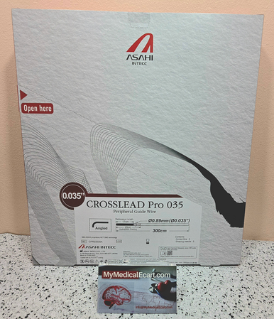 Asahi CPR03530A Crosslead® Pro 035 Peripheral Guide Wire, 0.035" X 300 cm, Coil Length 17 cm, Tip Angled, Box of 05