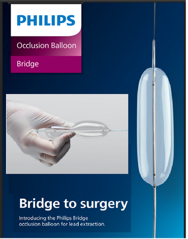 Philips 590-001 Bridge Occlusion Balloon Catheter, Catheter length 90 cm, Balloon diameter: (nominal) 20 mm, Balloon length: (nominal) 80 mm and Minimum tip ID 0.9mm / 0.035”. Box of 01