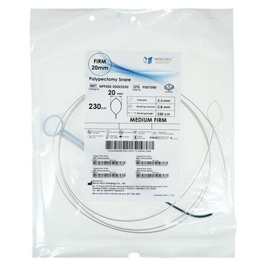 PS51091, NPFS02-02023230, Micro-Tech Endoscopy Usa ,Polypectomy Snare 230cm Oval/Firm Loop Wire Medium 20mm Hot Firm 10/Bx