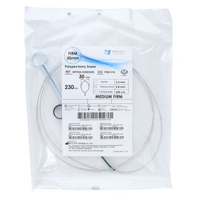 PS51111, NPFS02-03023230, Micro-Tech Endoscopy Usa, Polypectomy Snare 230cm Oval/Firm Loop Wire Extra Large 30mm Hot Firm 10/Bx