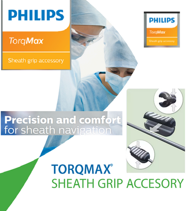 Philips 502-001 Torqmax Sheath Grip Accessory, Minimum Sheath Outer Diameter 11.9F / 0.155" / 4.0 mm, Maximum Sheath Outer Diameter 22.5F / 0.296" / 7.5 mm, Sheath Grip Length 2.5" / 64mm. Box of 01
