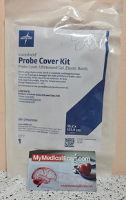 Medline DYNJE5920 Invisishield® Ultrasound Probe Covers Kits. Sterile Probe Cover with Ultrasound Gel and 2 Elastic Bands, 6" x 48", Box of 20