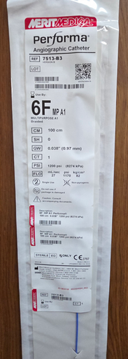 Medical 7513-B3, Performa® MP A1, Angiographic Catheter, Braided, 6FR, 100 cm, 0.038", MULTI A1 (MP A1), Box of 05