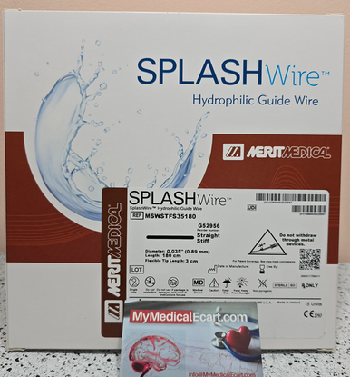 Medical MSWSTFS35180 SPLASHwire™ Hydrophilic Steerable Guide Wire 0.035" STIFF STRAIGHT, 0.035” (0.89 mm) X 180cm, 3.0mm Straight Tip, Box of 05