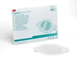 90803 - SOLVENTUM CORP - 3M™ Tegaderm™ Absorbent Clear Acrylic Dressing, 90803, Oval, 5-5/8 in x 6-1/4 in (14.2 cm x 15.8 cm), 10/CAR, 4 CAR/CS, Box of 40