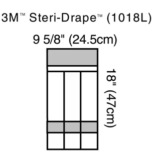 1018L - SOLVENTUM CORP - 3M™ Steri-Drape™ Instrument Pouch, 1018L, 3 long compartments, 2 adhesive strips, 25 cm x 47 cm, 10/CTN, 4 CTN/Case, Box of 40