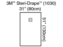1030 - SOLVENTUM CORP - 3M™ Steri-Drape™ Medium Drape with Aperture, 1030, 130 cm x 80 cm (51 in x 31 in), 10/Carton, 4 Cartons/Case, Box of 40