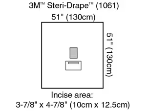 1061 - SOLVENTUM CORP - 3M™ Steri-Drape™ Medium Drape with Incise Film and Pouch, 1061, 130 cm x 130 cm (51 in x 51 in), 10/CTN, 4 CTN/Case, Box of 40