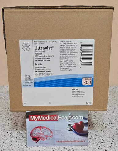 Bayer 616-0005 Ultravist  (iopromide) Injection 300mg/mL SDV 100mL 10/Package, Sterile Solution. Box of 10 x 100mL