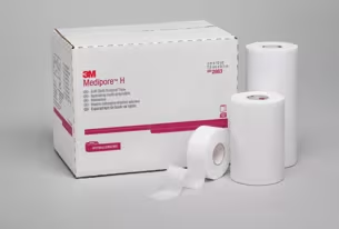 2861 - SOLVENTUM CORP - 3M™ Medipore™ H Soft Cloth Surgical Tape 2861, 1 inch x 10 yard (2,5cm x 9,1m), 24 Rolls/Case, Box of 12 Rolls