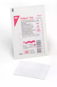 3566 - SOLVENTUM CORP - 3M™ Medipore™ +Pad Soft Cloth Adhesive Wound Dressing, 3566, Box of 100