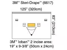 6617 - SOLVENTUM CORP - 3M™ Steri-Drape™ Large Isolation Drape with Ioban™ 2 Incise Film and Pouch, 6617, 320 cm x 213 cm, 5/Carton, 2/Case, Box of 5