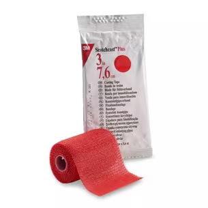 82003R - SOLVENTUM CORP - 3M™ Scotchcast™ Plus Casting Tape 82003R, Red, 3IN x 4YD, Box of 10 Rolls