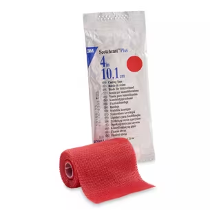 82004R - SOLVENTUM CORP - 3M™ Scotchcast™ Plus Casting Tape 82004R, Red, 4IN x 4YD, Box of 10 Rolls