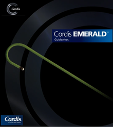 Cordis 502581A, EMERALD® Movable-Core Amplatz Guidewire, 502-581A, PTFE-Coated Straight Tip, 0.035in, 150cm, Straight (STR). Box of 5
