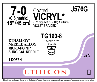 Ethicon J576G COATED VICRYL® (polyglactin 910) Suture