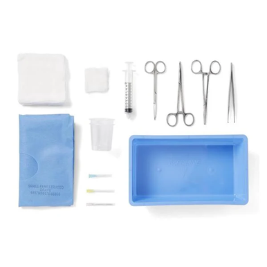 05-5300 - Cardinal Health™ Laceration Tray with Iris Scissors, Halstead Forceps, Adson Dressing Forceps, and Webster Needle Holder, Box of 20