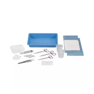 ACS-S-LAC1 - Cardinal Health™ Laceration Tray with Iris Scissors, Halstead Forceps, Adson Tissue Forceps, and Webster Needle Holder, Box of 20