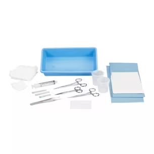 ACS-S-LAC2 - Cardinal Health™ Laceration Tray with Iris Scissors, Halstead Forceps, Adson Tissue Forceps, and Baumgartner Needle Holder, Box of 20