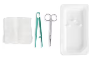 4650 - Cardinal Health™ Suture Removal Tray including Operating Scissors, Sharp/Blunt, Metal, 4.5IN and Forceps, Plastic, 4.75IN, Box of 50