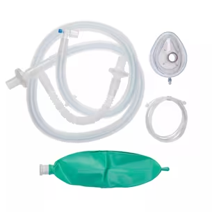 ANACCX7202 - Cardinal Health™ 9 Piece Adult Standard Anesthesia Circuit Kit with Coaxial Single Limb Tubing, 72IN and Breathing Bag, 3L, Blown, Box of 25