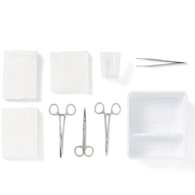 25004-20CA - Cardinal Health™ 13 Piece Laceration Tray with Alcohol, PVP-I Prep Pad and Baumgartner Needle Holder, Serrated Jaw, 5.5IN, for California Customers Only, Box of 20