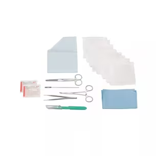 08-0002 - Cardinal Health™ 17 Piece Incision and Drainage Tray with Drape, Fenestrated, 15 x 25IN, Gauze, 4 x 4IN, 8-Ply and Adson Forceps, 4.75IN, Box of 20