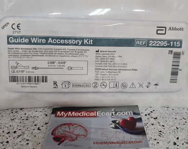 Abbott 22295-115 Guide Wire Accessory Kit with Rotating Hemostatic Valve .115", Guide Wire Introducer, Torque Device, Box of 10