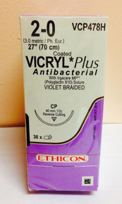 Ethicon VCP478H COATED VICRYL® Plus Antibacterial (polyglactin 910) Suture