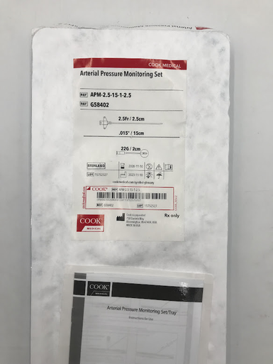 G58402 - SPECTRUM VASCULAR LLC PRESSURE MONITOR KIT, Box of 1