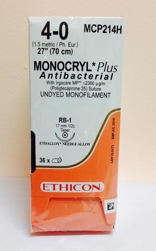 Ethicon MCP214H MONOCRYL® Plus Antibacterial (poliglecaprone 25) Suture
