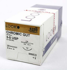 525B Suture Chromic Gut 3-0 Absorbable, Box of 12