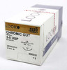 LOOK™ 525B Surgical Gut Suture - Chromic, Reverse Cutting, Absorbable, C6 19mm 3/8 Circle, Chromic Gut, 18" = 45cm, Size: 3, Box of 12