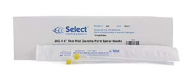 4627 Quinke-Style Spinal Needles 20 x 6. Box of 10 - MedicalEcart
