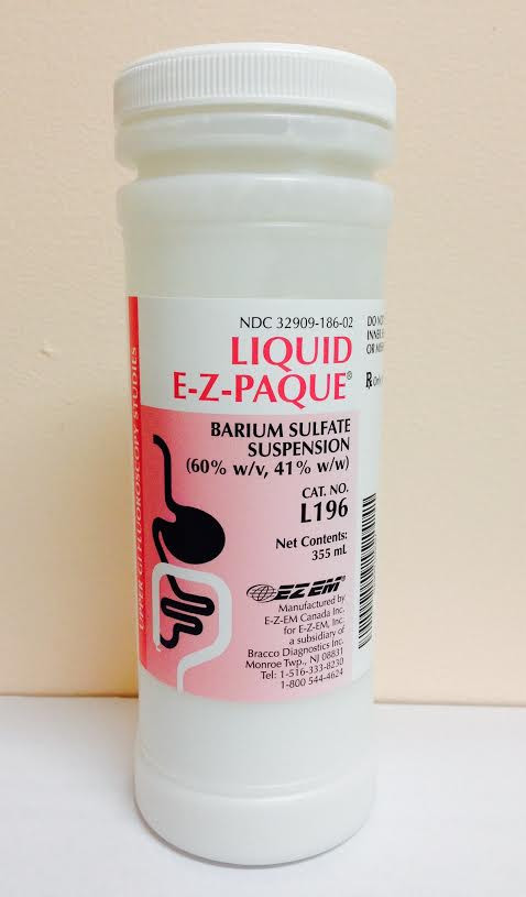 L196 E Z Paque Contrast Media Barium Sulfate 60 Oral Administration