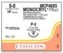 Ethicon MCP493G MONOCRYL® Plus Antibacterial (poliglecaprone 25) Suture
