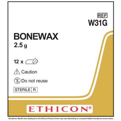 Ethicon W31G Bone Wax 2.5gm Bone Wax, Box of 12