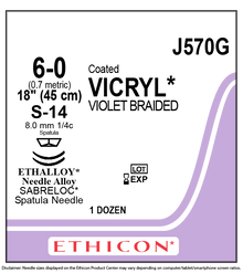 Ethicon J570G COATED VICRYL® (polyglactin 910) Suture